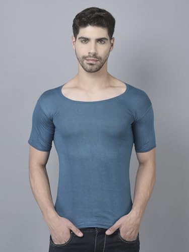 Image of Dollar Lehar Men Combed Cotton Round Neck with Sleeve Vest -Colour May Vary