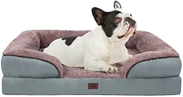 Dog Bed, Dog Bed for Large Dogs, Bolster Dog Sofa with Removable Washable Cover & Egg Foam & Nonskid Bottom Couch