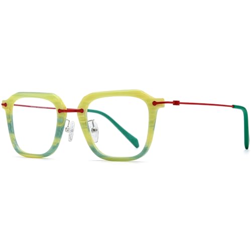 Image of FONEX Acetate Titanium Glasses Frame Men 2024 New Square Eyeglasses Spectacles Eyewear F85843