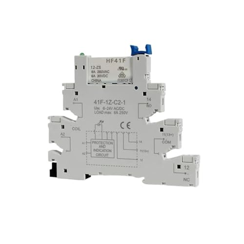 Module de relais mince sur Rail Din 41F 24V 12V interface PCB 6.2mm