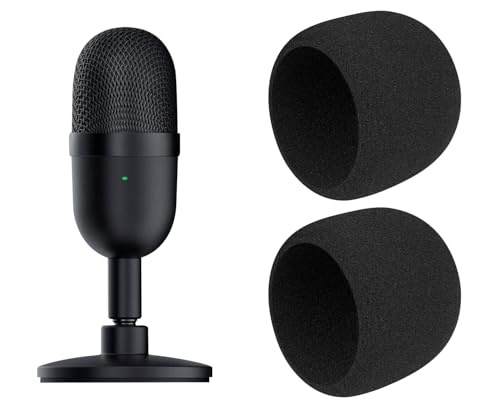 SOULWIT 2 Stück Mikrofon Pop Filter für Razer Seiren Mini/Seiren V2 Pro, Schutz Mikrofon Schaum Abdecken Windschutz