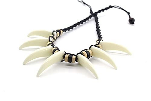 Scddboy Jungle Caveman Necklace Prehistoric Necklace Bone Costume Accessory #TOP5