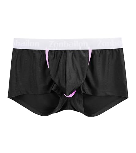 JINSHI Men’s Sexy Open Front Boxer Briefs Glossy Silk Boxers Shorts Soft Breathable Comfortable Underwear Multipack2