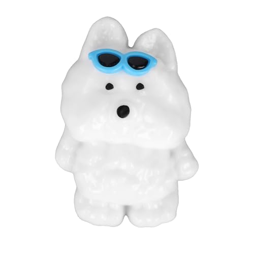 BOXOB Divertido Juguete Estrujable para Perro, Westie Juguete Estrujable Kawaii Juguetes Estrujables Animales Novedad Cosas para Niños Adolescentes Adultos (Blanco)