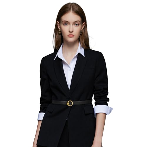 Image of Aurolran Women's Leather Belt with Buckle - Ideal for Dresses, Jeans, and Coats