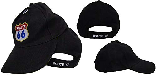 Gorra negra estilo béisbol US Route RTE 66 miniatura 1