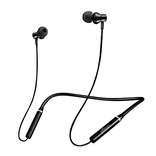 (Renewed) pTron Tangent Beats Magnetic in-Ear Wireless Bluetooth Headphones with Mic – (Black)
