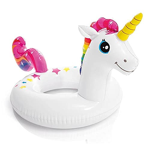 ADJD Unicorn Ring for Swim Pool Aid Trainer Float Kids Accessories hoarse Sit Inflatable Kiddie Water Tube Boat and Adults Swimming Party Fun Ride On Animal Shape Floating (Pack of 1)