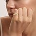 NECOCY 14K Plated Chunky Stack Finger Rings For Women Non Tarnish Fashion Dainty Eternity CZ Thumb Wedding Bands Cute Statement Engagement Rings For Women Simple Vintage Jewelry Gift For Women/Size9