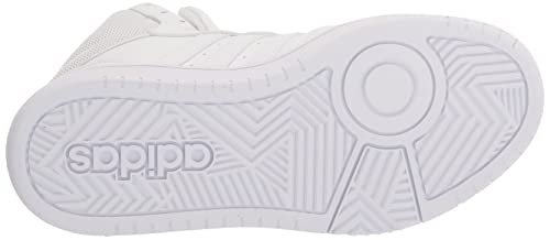 adidas Sapato de basquete feminino Hoops 3.0 Mid, Branco/Cinza painel, 7