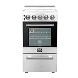 Forno Pallerano 20-Inch Freestanding Electric Range, Compact Design, 4 Burner Elements, 2.05 cu.ft. Oven with Storage Drawer - Stainless Steel