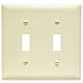 Pass and Seymour TP2I TradeMaster 2-Gang 2-Toggle Wall Plate, Ivory