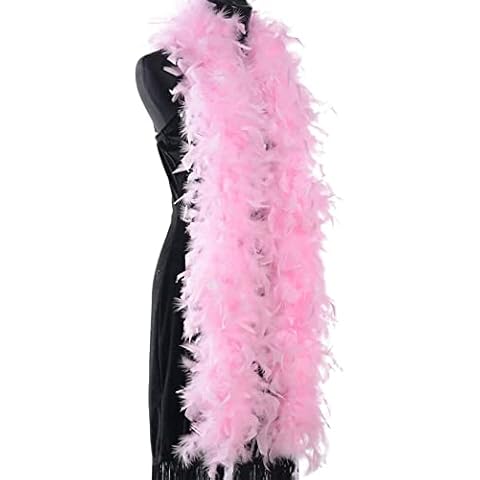 CYCFMYYLY Colorful Feather Boa, 2 Meters Long - Approx 80 G. for Crafts Fluffy Pink Feather Boa DIY Girl's Fancy Dress Accessories Christmas Carnival, Dancing Wedding Party Cover