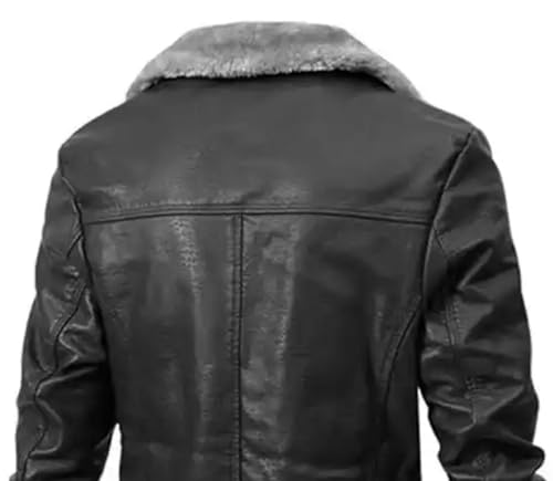 Image of Worlem Long Sheepskin Coats Mens - Real Leather Warm Faux Shearling Duffle Coats for Extreme and Harsh Winters