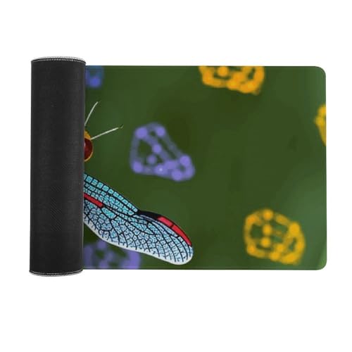Tapis de souris de jeu grand format libellule imperméable pour bureau - 3