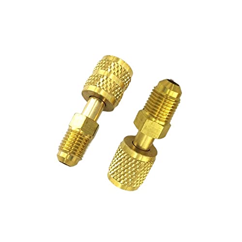 Adaptateur R410A en laiton pour climatiseurs réfrigérants HVAC Split 1/4quot; Mâle SAE à 5/16quot; Pompe de tuyau de charge SAE femelle