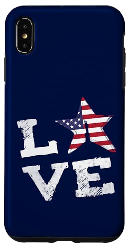 Love USA �t���[�_���t���b�O �X�^�[�v���C�h �y�C�g���I�b�g au�y�A �X�}�z�P�[�X iPhone XS Max �p