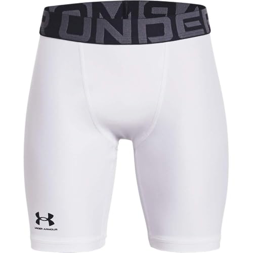 Under Armour Boys HeatGear Armour Shorts , White (100)/Black , X-Large by Under Armour - Image 3