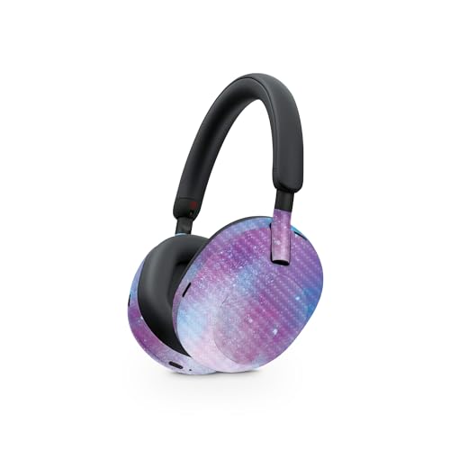 Image of MightySkins Carbon Fiber Skin Compatible with Sony WH-1000XM5 Headphones - Cotton Candy Sky | Protective, Durable Textured Carbon Fiber Finish | Easy to Apply