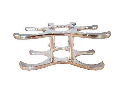Countertop Wine Rack, 6 Bottle Holder, Polished Aluminum Silver #TOP3