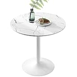 bistrotisch marmorplatte 30 cm Runder weißer Marmor-Esstisch – Dieser 81,3 cm große moderne Esstisch mit Standfuß hat einen modernen Stil aus der Mitte des Jahrhunderts, kombiniert mit einer stabilen Metallbasis und einer MDF-Tischplatte. Die weiße Stützbasis ist nicht nur schön, sondern viel stabiler, wurde speziell behandelt um Anti-Rost und Schwerlast (unterstützt bis zu 200 Pfund). Genug Platz für 2-4 Personen.