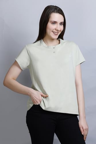 Image of CUPID Women Comfortable Cotton Round Neck Half Sleeve Casual T-Shirt, Sleep, Night, Yoga, Daily Gym n Lounge Wear Short Tee /Top for Girls