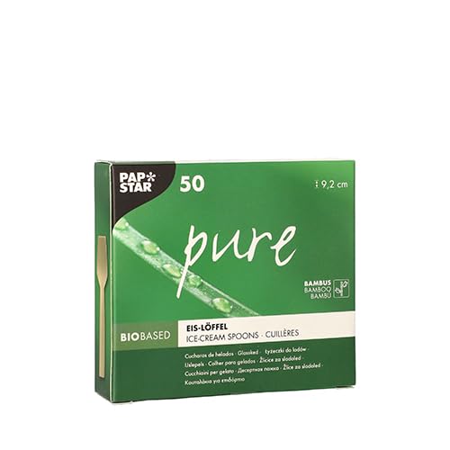 1000 Eislöffel aus Bambus, "pure", 9,2 cm Eisspatel braun Einweglöffel