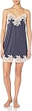 Natori Women's Enchant Slinky Chemise, Night Blue/Rose, Medium