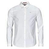 Tommy Jeans Men's Tjm Original Stretch Shirt Dm0dm04405 L/S Shirts / Woven Tops, White (Classic White 100), XXL