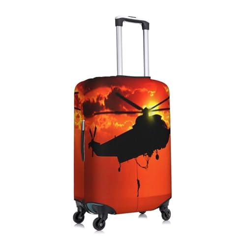 Helicopter Plane Sea Rescue Airplane Luggage Cover for Suitcase, Suitcase Cover Protector Fit 22-24 Inch Luggage Travel Accessories, M3