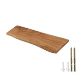 SwiftLink ウォールシェルフ 無垢 天然木 ポプラ材 厚さ2.5cm 耐荷重30kg/枚 インテリア DIY収納家具 隠しブラケット付き フローティング 壁の装飾用棚 壁棚 壁収納 壁につけ棚 飾棚 おしゃれ 簡単組立 省スペース バスルーム/リビングルーム/ベッドルーム/キッチン用 【栗色 長さ150cm 幅20cm】