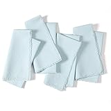 Ramanta Home Cloth Napkins Set of 4 - Soft & Durable Frayed Dinner Napkin for Easter Wedding Birthday Party Baby Shower | Heavy Weight Fabric Table Linen for Everyday Use, 18x18 Inch - Light Blue