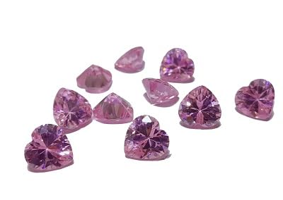Pierre en oxyde de zirconium rose de 6mm en cœur pour la création de bijoux DIY élégants (50 pcs)