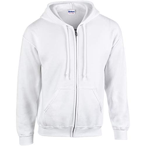 GildanAdult Fleece Zip Hooded Sweatshirt, Style G18600 Cloud White,X-Large