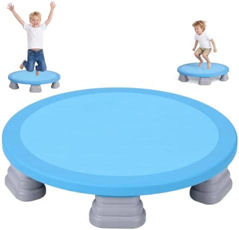 Mini Trampoline for Kids Ages 6+, 25 Inch Toddler Rebounder, Indoor Outdoor Bounce Board with Non-Slip Base, Toddler Sensory Balance Training Equipment, No Assembly Needed, Supports 160 Lbs