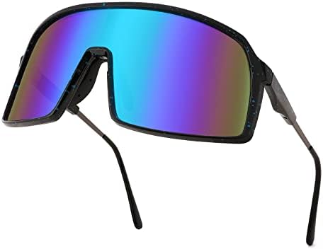 Louriy Oversized Sports Sunglasses One piece Shield Teens Cycling Glasses Men Women Baseball Softball Outdoor Mirror Visor