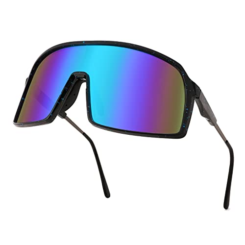 Louriy Oversized Sports Sunglasses One Piece Shield Teens Cycling Glasses Men Women Baseball Softball Outdoor Mirror Visor #TOP2