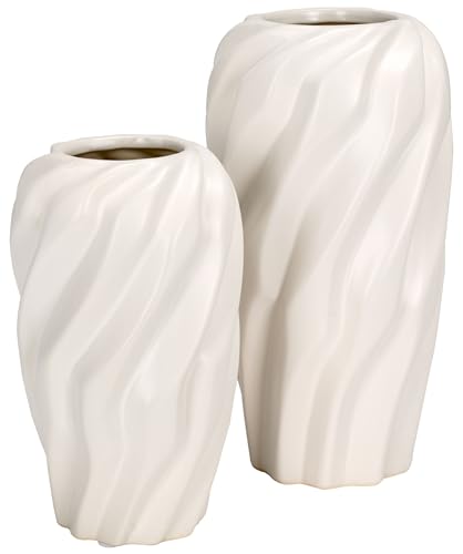 SAFAVIEH Home Collection Verdad Cream Ceramic Decorative Vase Set of