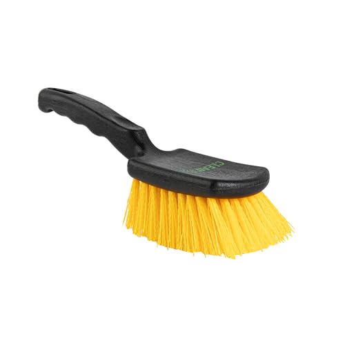 Restaurantware-Clean Tek Professional 10.24 Inch Utility Brush, 1 Heavy-Duty Scrub Brush - Plastic Bristles, Ergonomic Handle, Black Plastic Cleaning Scrub, Ideal for Indoor and Outdoor Cleaning