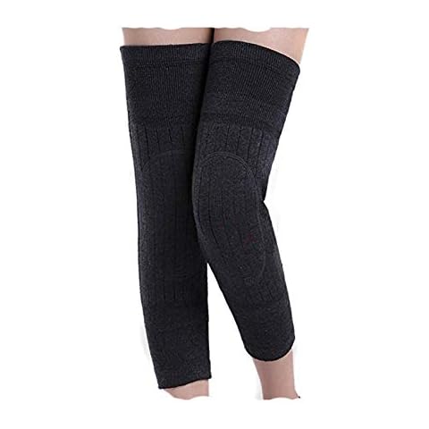 Afinder Damen Herren Knieschoner Elastische Kniebandage Verdicken Verlängern Atmungsaktive Beinlinge Beinwärmer Kniewärmer Knieschützer Winter Wollen Cover