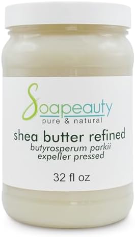 Soapeauty 100% Pure Refined African Shea Butter - Expeller Pressed, Odorless - Pure Moisturizer for Skin & Hair - Ethically Sourced from Ghana | 32 oz