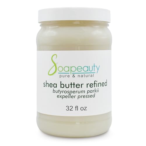 Soapeauty 100% Pure Refined African Shea Butter - Expeller Pressed Odorless - Pure Moisturizer for Skin & Hair - Ethically Sourced from Ghana | 32 oz
