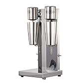 Macchina per frappè, miscelatore elettrico a 2 velocità, in acciaio inossidabile, shaker completamente automatico per proteine con tazza di miscelazione per caffè e bar