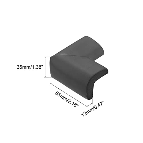 Image of uxcell Corner Guards Edge Protectors, 12Pack Foam Safety Bumper Thicken, 55mm /2.16 inch(L) for Furniture Corner Table Edge Guard, Black