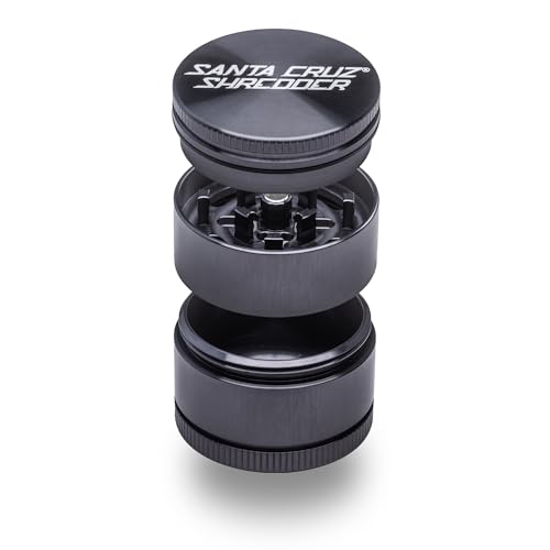 Santa Cruz Shredder Metal Herb Grinder Knurled Top for Stronger Grip 3 Piece Small 1.7' (Grey)