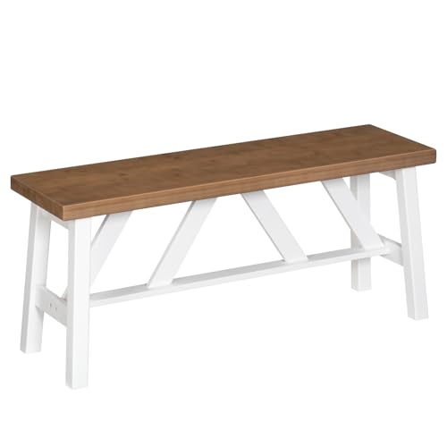 HOOBRO Bamboo Dining Bench, 39.4 inch Farmhouse Kitchen Table Bench,