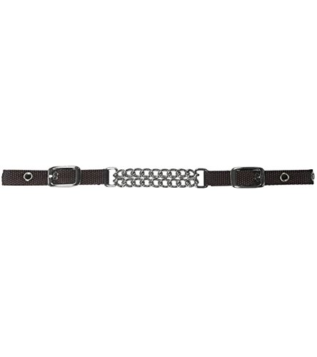 JackS 930-BK Double Row Flat Link Curb Strap, Black