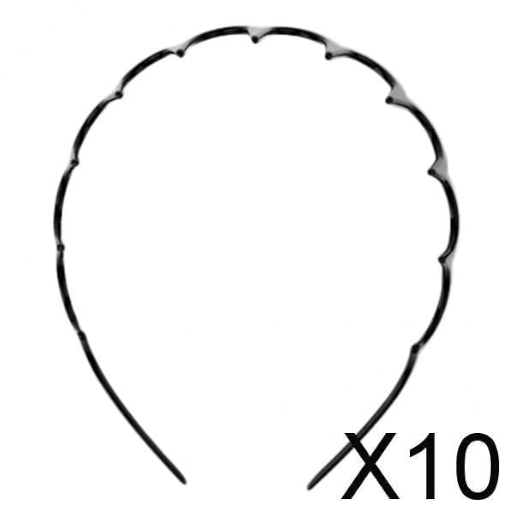 10x PVC Wave Hair Band Comb Headband with Deep Teeth