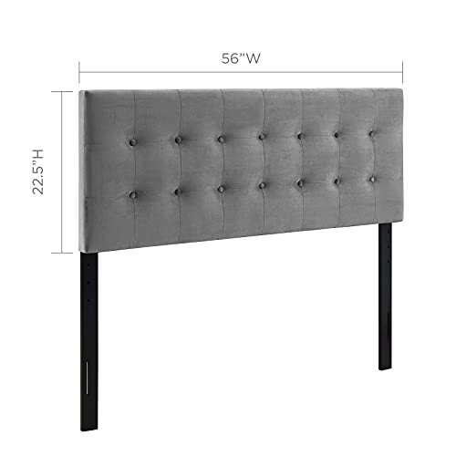 Image of Modway Emily Full Biscuit Tufted Performance Velvet Headboard, Gray