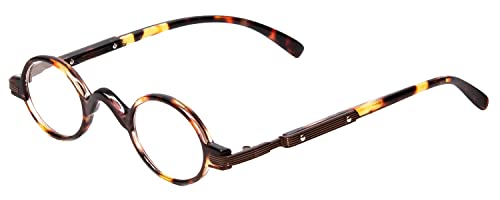 Calabria R314 Unisex Vintage Professor Oval Reading Glasses Incredibly Lightweight and Comfortable in Tortoise +1.50